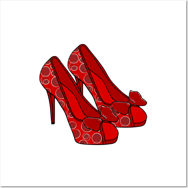 RED Shoes Women Fashion Wall Art by SartorisArt1